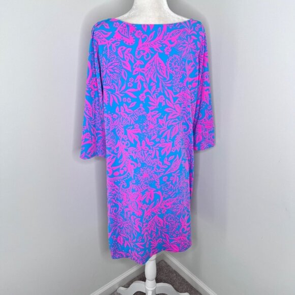 Lilly Pulitzer ChillyLilly Braedyn Aura Pink Leaf Dress L - Picture 2 of 4